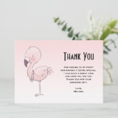 Carte De Remerciements Illustration de Flamant rose rose mou (Debout devant)