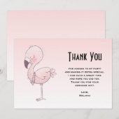 Carte De Remerciements Illustration de Flamant rose rose mou (Devant / Derrière)