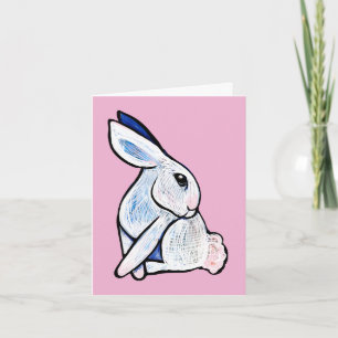 Carte De Remerciements Illustration de lapin bunny blanc doux
