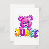 Carte De Remerciements Illustration de mignon ours Junee (Devant / Derrière)