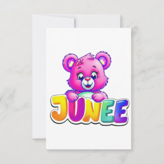 Carte De Remerciements Illustration de mignon ours Junee