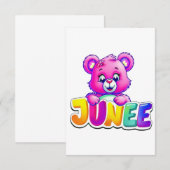 Carte De Remerciements Illustration de ours Junee mignon (Devant / Derrière)