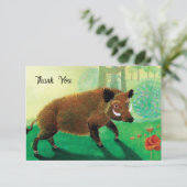 Carte De Remerciements Illustration de sanglier (Debout devant)