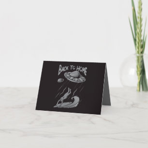 Carte De Remerciements Illustration de surf pour alien avec retour à la m