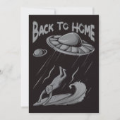 Carte De Remerciements Illustration de surf pour alien avec retour à la m (Devant)