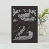 Carte De Remerciements Illustration de surf pour alien avec retour à la m (Debout devant)