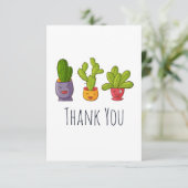 Carte De Remerciements Illustration de trois mignons cactus (Debout devant)