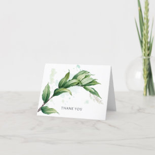 Carte De Remerciements Illustration de verdure Aquarelle vierge