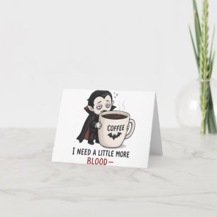 Carte De Remerciements Illustration drôle de vampire café Halloween