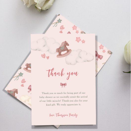 Carte De Remerciements Illustration du nuage Whimsical Boho Horse