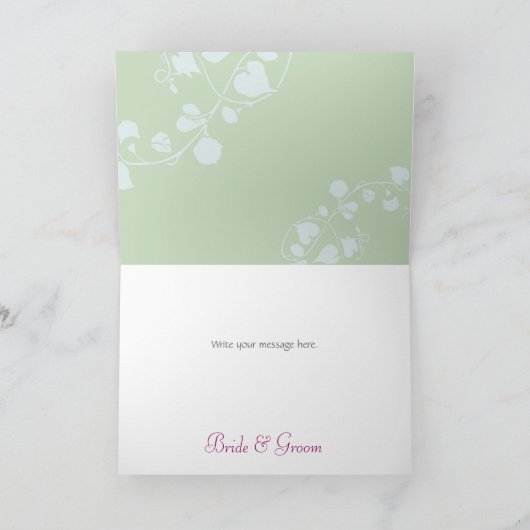 Carte De Remerciements Illustration Flora & Butterfly Spring Wedding (Intérieur)