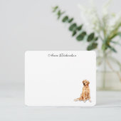 Carte De Remerciements Illustration Golden Retriever plate (Debout devant)