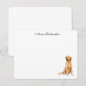 Carte De Remerciements Illustration Golden Retriever plate (Devant / Derrière)