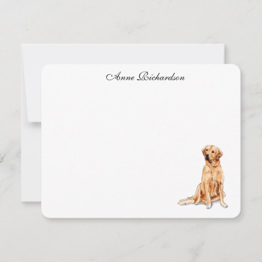 Carte De Remerciements Illustration Golden Retriever plate (Devant)