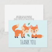 Carte De Remerciements Illustration graphique des renards orange mignons (Devant / Derrière)