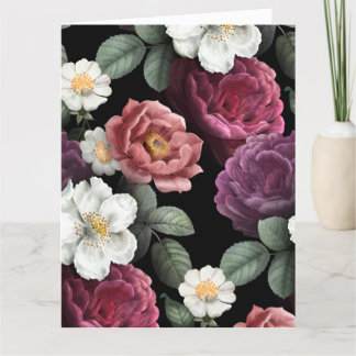 Carte De Remerciements Illustration Rose vintage