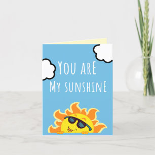 Carte De Remerciements Illustration Sun 'You Are My Sunshine' Ciel mign