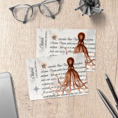 Carte De Remerciements Illustration vintage de pieuvre