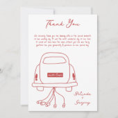 Carte De Remerciements Illustrations faites à la main Doodles Maroon Mari (Devant)