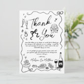 Carte De Remerciements Illustrations faites à la main Mariage de gribouil (Debout devant)