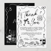 Carte De Remerciements Illustrations faites à la main Mariage de gribouil (Devant / Derrière)