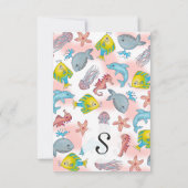 Carte De Remerciements Illustrations sous-marines d'aquarelle de (Dos)