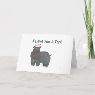Carte De Remerciements ILU Hippo I Love You Card