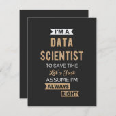 Carte De Remerciements I'm A Data Scientist, To Save Time Let's Just (Devant / Derrière)