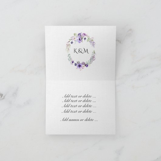 Carte De Remerciements Image brodée florale (Intérieur)