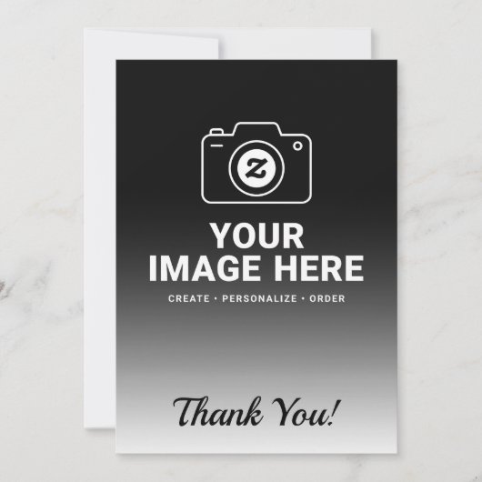 Carte De Remerciements Image et texte dégradé (Devant)