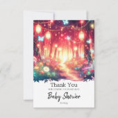 Carte De Remerciements Imaginaire Boho Baby shower forestier enchanté (Devant)