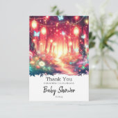 Carte De Remerciements Imaginaire Boho Baby shower forestier enchanté (Debout devant)