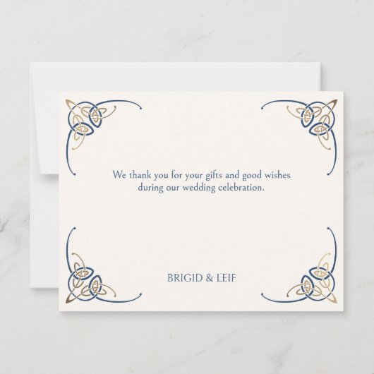 Carte De Remerciements Imaginaire Celtic Mariage médiéval (Dos)