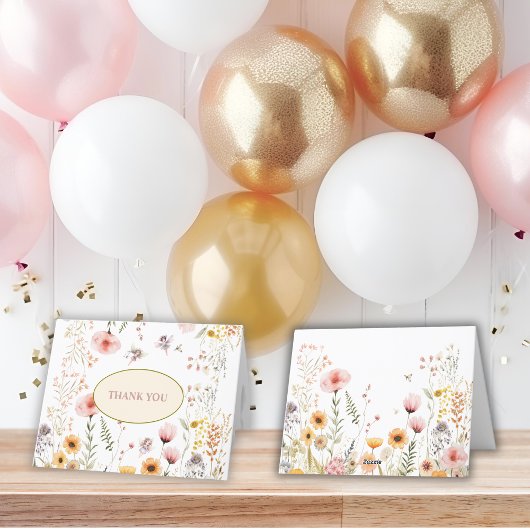 Carte De Remerciements Imaginaire fleur sauvage fée premier