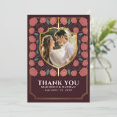 Carte De Remerciements Imaginaire médiéval Pink & Shield Mariage (Debout devant)