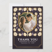 Carte De Remerciements Imaginaire médiéval Purple Sword & Shield Mariage (Devant)