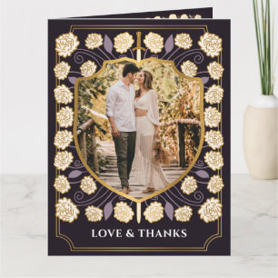 Carte De Remerciements Imaginaire médiéval Sword Shield Mariage Monogramm