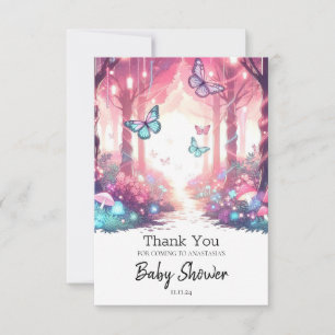 Carte De Remerciements Imaginaire moderne Baby shower forestier enchanté