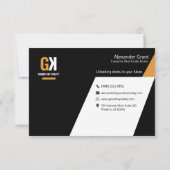 Carte De Remerciements Immobilier | Conception de rétroviseur noir et or (Dos)