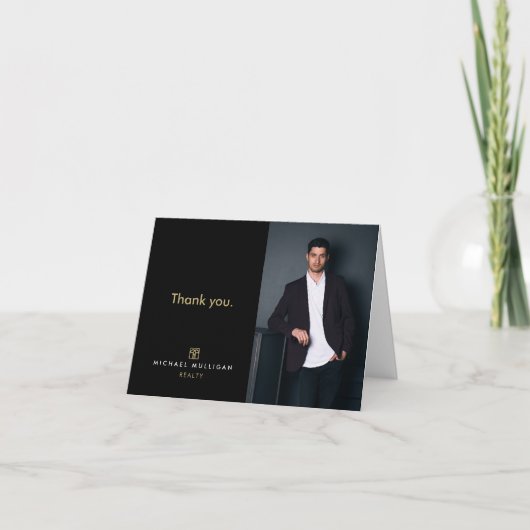 Carte de remerciements immobilier moderne - Monogr (Devant)