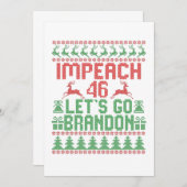 Carte De Remerciements Impeach 46 Allons à Brandon Vilain pull de Noël (Devant / Derrière)