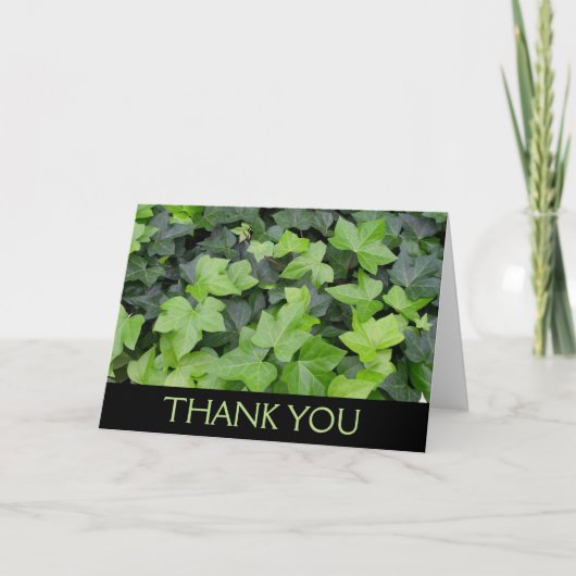 Carte De Remerciements Impression botanique de lierre vert (Devant)