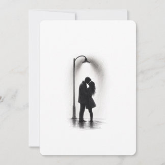 Carte De Remerciements Impression d'art mural silhouette d'un couple s'em
