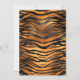 Carte De Remerciements Imprimé Animal Rayures De Tigre Noir Brun Glamour