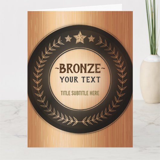 Carte De Remerciements IMPRIMER do-it-yourself MÉDAILLE Bronze AJOUTER VO (Devant)