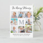 Carte De Remerciements In Love Memory 8 Photo Collage Sympathie funéraire (Debout devant)