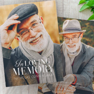 Carte De Remerciements In Love Memory Modern Elegant Photo Memorial