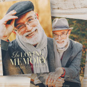 Carte De Remerciements In Love Memory Modern Elegant Photo Memorial