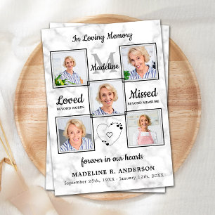 Carte De Remerciements In Love Memory Photo Collage Sympathy Funeral
