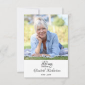 Carte De Remerciements In Love Memory Photo Élégant Script Funeral (Devant)
